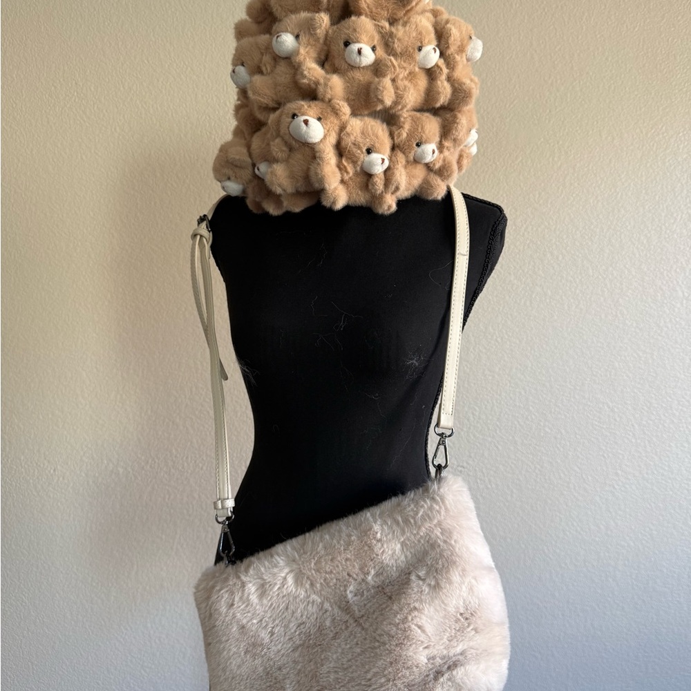 AKIRA Teddy Bear Hat + Expressions Nick Faux Fur Bag Set | Cozy Chic  Look